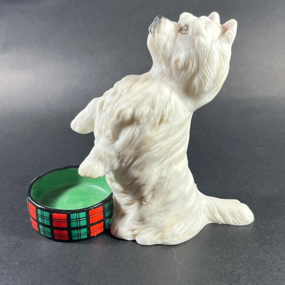 Franklin Mint Westie Dog Figurine Votive Candle Holder West Highland Terrier - Picture 2 of 7